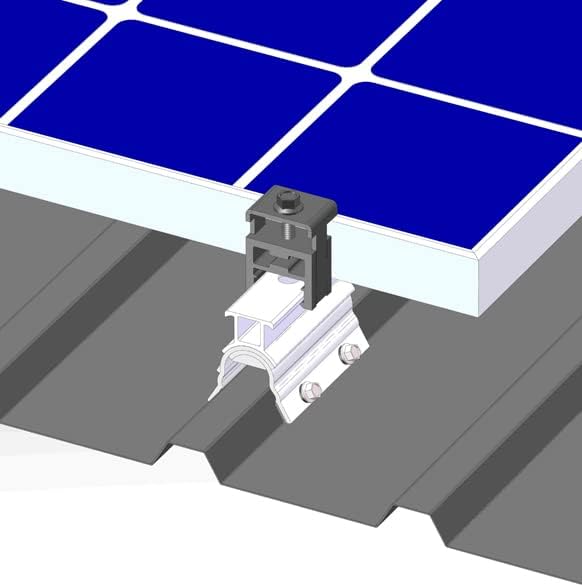 MageBracket RL End Clamp Mounting Kits for R-Panel Trapezoidal Metal Roof Solar Panel Module Mounting Racking Installation