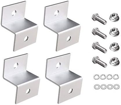 F-ber 1 Set (4pcs) Solar Panel Mounting Hardware Z Type Bracket Aluminum W/Stainless Bolt for RV Boat Off Grid 38mm Width Solar Panels (38 * 25 * 27mm/1.49"*0.98"*1.06")