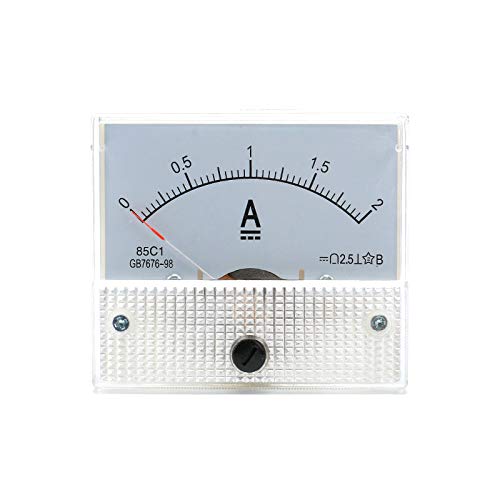 DC Pointer Ammeter 85C1 Current Voltmeter Panel 2.5 Accuracy DC 0-2A 85C1 Analog Small Meter 2A Mechanical Meter Front Face 65 * 56MM