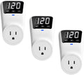 Refrigerator Surge Protector Voltage Stabilizers - Fireproof UL94V-1 Wall Mount Surge Protector Outlets for TV Appliances Real-Time Monitoring & Custom Voltage 80V-140V, 15A, 120V, 1800J,3 Pack
