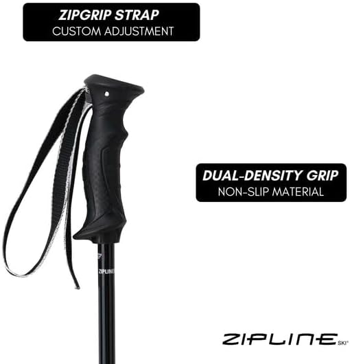 Zipline Lollipop 14.0 Graphite Carbon Composite Ski Poles – Lightweight, Durable, All-Mountain – Ergonomic Grip, Vibration Dampening, Ideal for Groomers and Freestyle. Choice of Skiers