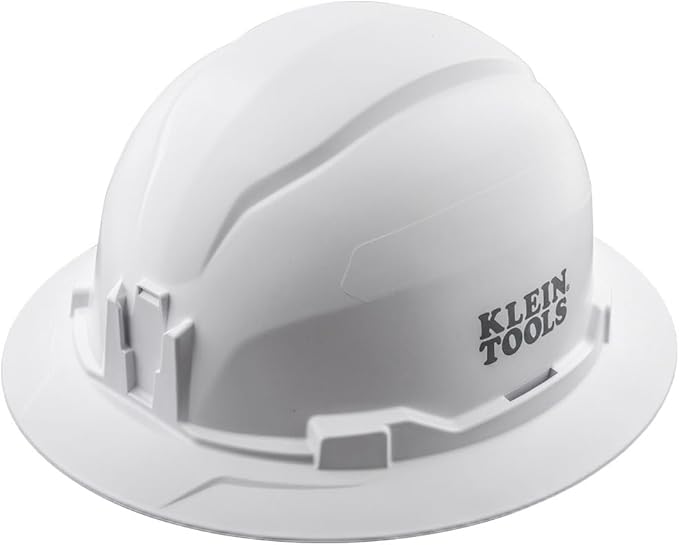 Klein Tools Hard Hat, Non-Vented Full Brim Style, Padded, Self-Wicking Odor-Resistant Sweatband, Tested up to 20kV