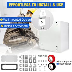 Outdoor Electrical Box, Steel Junction Box 16X16X8'', NEMA 4X Electrical Enclosure Box IP66 Waterproof & Dustproof, Universal Electrical Project Box with Lock & Mounting Plate