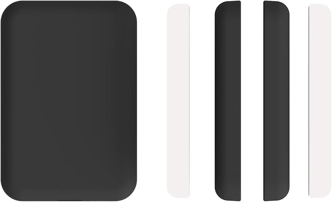 Puxicu Clear Case Compatible with Magsafe Battery Pack, Slim Design Matte TPU Rubber Soft Skin Silicone Protective Cover for Magsafe Battery Pack - 2 Pack (Black+Clear)