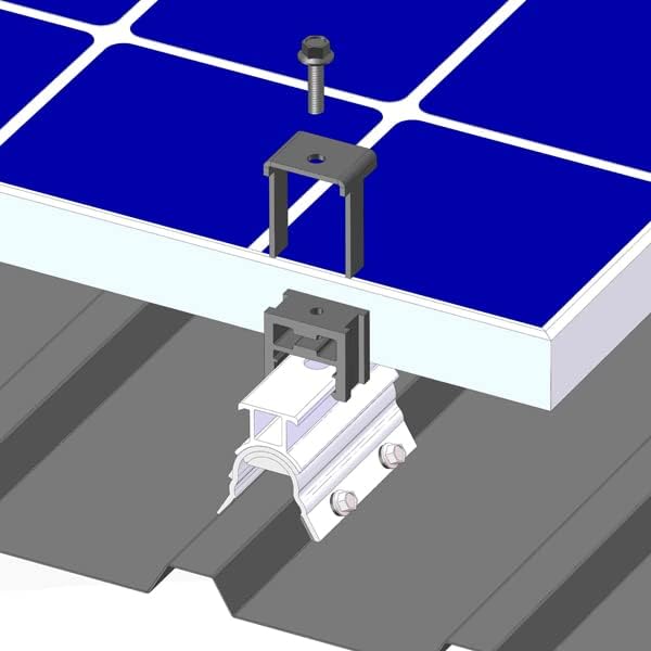 MageBracket RH End Clamp Mounting Kits for R-Panel Trapezoidal Metal Roof Solar Panel Module Mounting Racking Installation