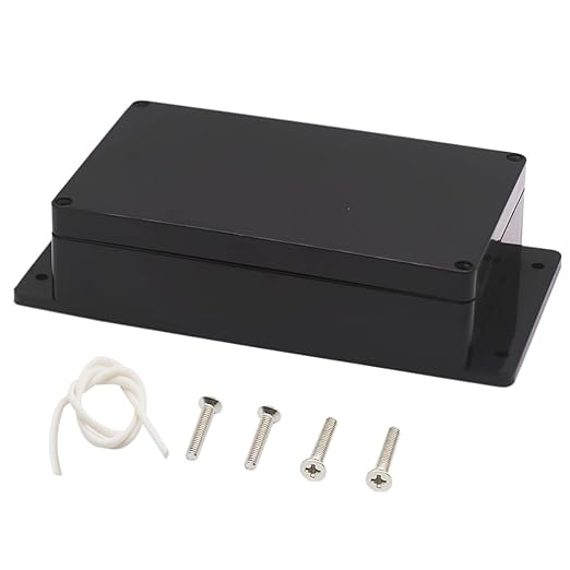 Zulkit Junction Box ABS Plastic Dustproof Waterproof IP65 Universal Electrical Boxes Project Enclosure with Fixed Ear Black 7.87 x 4.72 x 2.2 Inch (200 x 120 x 56 mm)(Pack of 1)