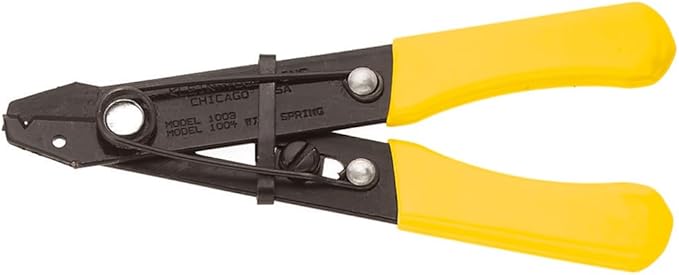 Klein Tools 1004 Wire Stripper / Cutter with Hold Open Spring, Made in USA, for 12-26 AWG Solid and Stranded Wire, 10-Inch