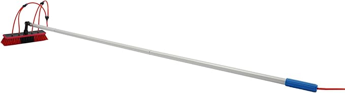 Outdoor Window Cleaning Pole Kit, Water Fed Telescopic Brush, High Reach Cleaning Tool,Solar Panel Cleaner Brush & Squeegee, for Roof Window and Trucks (6m/19.69ft Pole)