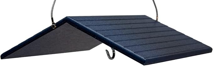 JCs Wildlife Poly Weather Cover - Rain Guard - Hang Bird Feeder or House Underneath for Protection from Rain or Snow - Easy to Clean and Use (Medium, Blue)