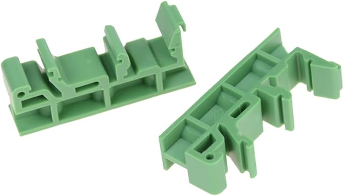 50Sets C45 DIN Rail PCB Mounting Green Bracket Holder Carrier Clips for Width 35mm or 15mm Din Rail