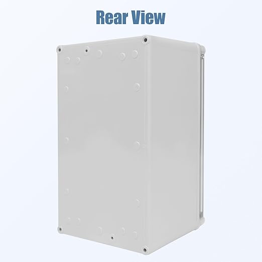 LeMotech Junction Box IP67 Waterproof Dustproof Electrical Box Project Box DIY Enclosure Gray with Transparent Clear Cover, External Size 9.8x5.9x5.1in (250x150x130mm)
