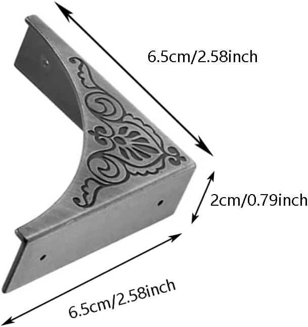 Antique Silver Metal Box Corner Protector,4pcs Edge Safety Guard,Metal Corner Decorative Protector,for Jewelry Box Case Cabinet Furniture