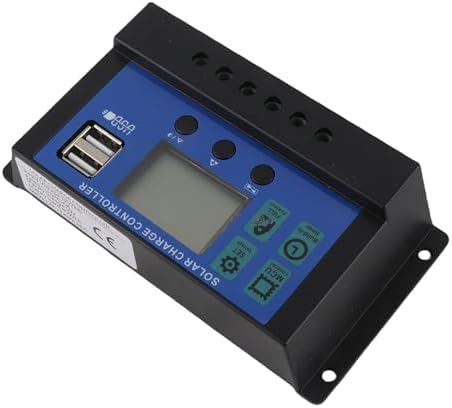 Solar Controller 50A PWM 12V 24V Auto with LCD Display Industrial Controller Advanced 3-Stage Charging and Multiple Protections for Safe Efficient Solar Power Management