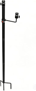 Xtellar 6' Heavy Duty Trail Camera Mount with Solar Panel Arm - 2-in-1 Adjustable Steel Ground Stake, 360° Swivel Mounts, 3-Spike Base for Hunting/Outdoor Security Camera & Solar Panel