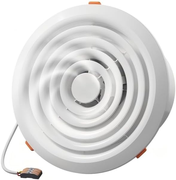 8 Inch Round Bathroom Exhaust Fan，110 CFM 1 Sone Powerful and Quiet Bathroom Ventilation, Replacement for Mobile Home，Through Wall Vent Fan, Easy Install (1, 8inch-A)