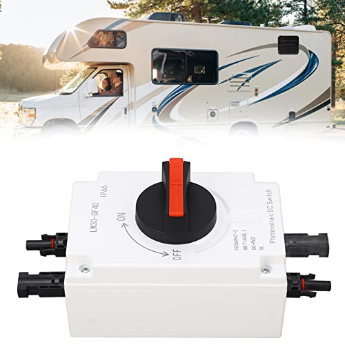 Solar PV DC Switch 1500V 32A, DC Miniature Circuit Breaker IP66 Solar Combiner Box for Solar Panel System RV (Basic Type)