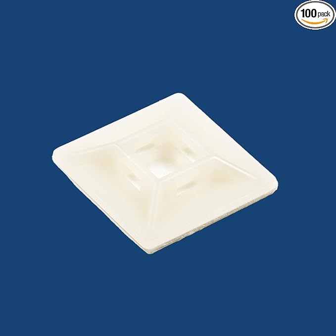 ZipTie.com 1-inch Natural Zip Tie Mounts, UL 21 Listed, 100-Pack