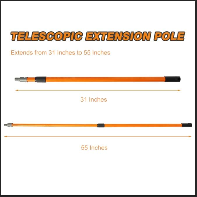 Moss Remover Deck Crevice Cleaning Tool with Pole Includes 2 Paver Brushes, Tool for Weeding Between Pavers, Wire Brush with Weed Hook, Deck Cleaner, Crack Weeder, Patio Weed Remover Tool