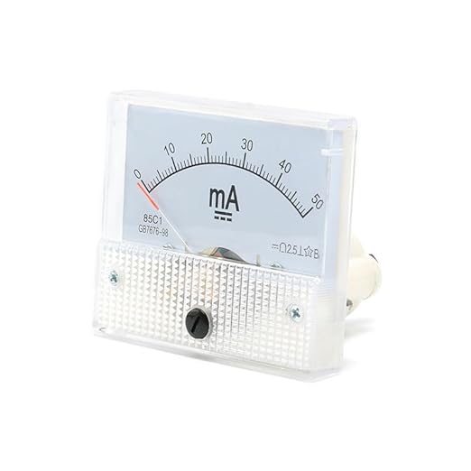 85C1 DC Pointer Ammeter Analog Meter 50MA Rectangle Panel Mounted Current Meter Ammeter Tester 0-50 mA DC 85C1 65 * 56MM