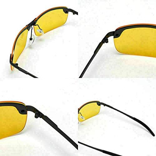 RR Driving Glasses for Men Women - Safety Day Night Polarized Motorcycle Clear Vision Glasses for Cycling - Risk Reducing Anti-Glare UV400 Protection (Night Vision Lens)