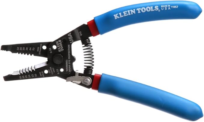 Klein Tools 11057 Wire Cutter/Stripper, Made in USA, Heavy Duty Cutter for 20-30 AWG Solid and 22-32 AWG Stranded Wire
