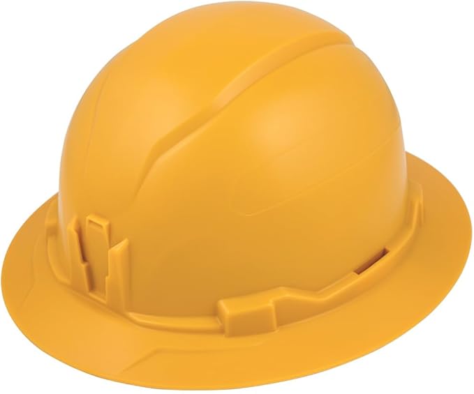 Klein Tools Hard Hat, Non-Vented Full Brim Style, Padded, Self-Wicking Odor-Resistant Sweatband, Tested up to 20kV