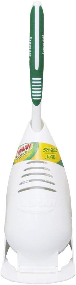 Libman 1022 Premium Angled Toilet Bowl Brush and Caddy with hygienic Drying Slits
