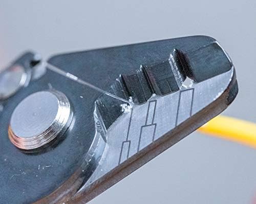 Jonard Tools JIC-375 Three Hole Fiber Optic Stripper – Strips 1.6-3.0mm Jacket, 600-900μm Buffer, 250μm Coating, Precision Tool with Angled Jaw and Safety Lock