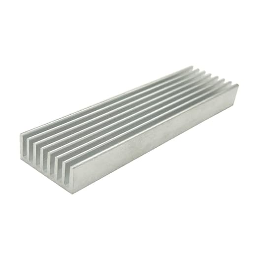 Silver Tone Aluminum Heatsink Cooler Radiator Cooling 100mm x 25mm x10mm Heat Sink Module Cooler(Pack of 4)