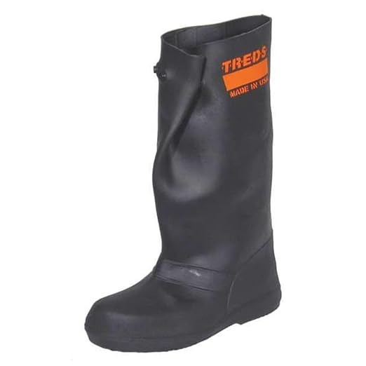 TREDS Rubber Concrete Boot, Pull-On Overboot for Construction, Mud & Snow, Size S (6-7), 17" Ht, Black