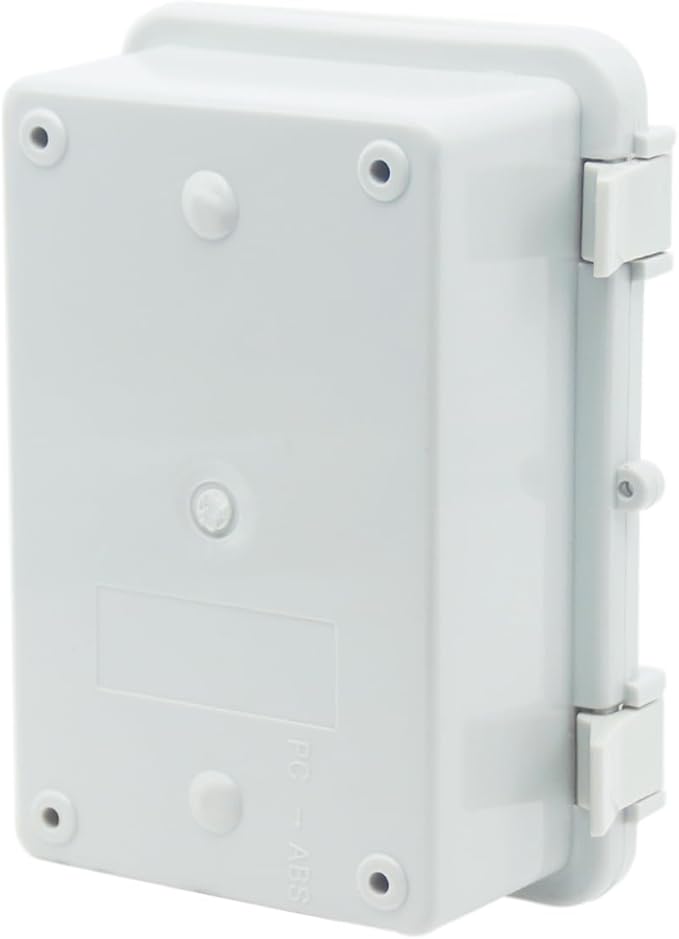 Junction Box, Hinged Cover IP67 Waterproof ABS Project Box with 2 NPT 1/2" Cable Gland, Electrical Box Enclosure with Mounting Plate & Wall Bracket 5.9 x 3.9 x 2.8inch(150x100x70mm)