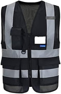 A-SAFETY High Visibility Vest construction vest black