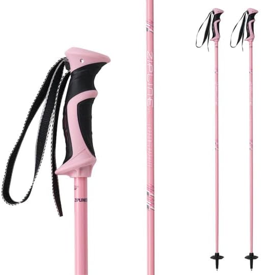 Zipline Lollipop 14.0 Graphite Carbon Composite Ski Poles – Lightweight, Durable, All-Mountain – Ergonomic Grip, Vibration Dampening, Ideal for Groomers and Freestyle. Choice of Skiers