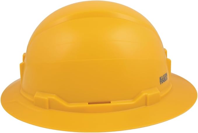 Klein Tools Hard Hat, Non-Vented Full Brim Style, Padded, Self-Wicking Odor-Resistant Sweatband, Tested up to 20kV