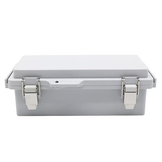 Electrical Waterproof Custom Junction Box, Outdoor Hinged Clear Cover Stainless Steel Buckles, Plastic Enclosure Weatherproof Box IP67 Case 7.9 * 3.9 * 2.8(200×100×70mm)