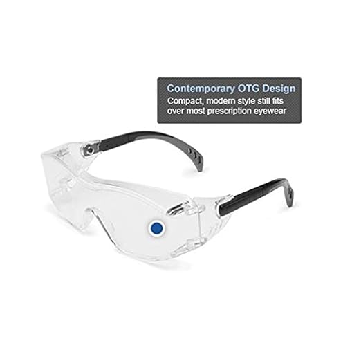 Gateway Safety 6983 Cover2 Safety Glasses Protective Eye Wear - Over-The-Glass (OTG), Gray Lens, Black Temple, 3 Pair