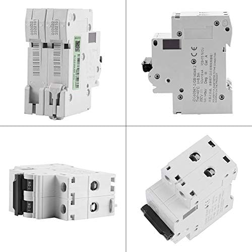 Miniature DC Circuit Breaker, 1pc 250V DC Breaker 2P Low Voltage Solar Circuit Breaker 16A/32A/63A for Short Circuit (63A)