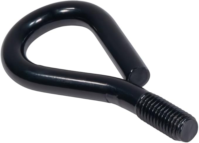 Mytee Products 4 Pack 18 inches Spiral Shed Anchor Kit w/Removable Eye Bolt - Steel Black Earth Auger Tent Stakes Heavy Duty Ground Screw Anchor for Securing Tents, Canopies, Tarps, Swing Sets