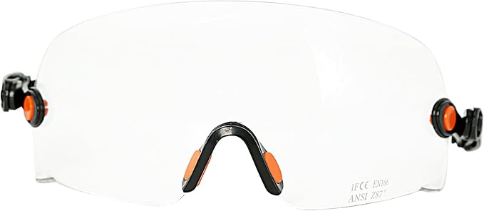 ANSI Z87 Safety Glasses - OSHA Construction Hard Hat Visor Accessories,Build in Clear/Tinted Lens Eye Protector