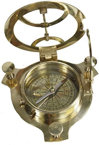 5" Brass Sundial Compass Solid Brass Sundial Compass Rustic Vintage Home Decor Gifts