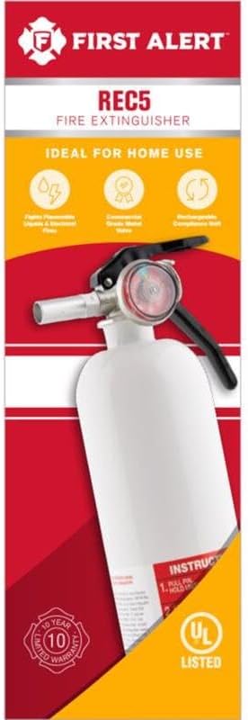 First Alert REC5 Recreation Fire Extinguisher, UL Rated 5-B:C, White, 1-Pack
