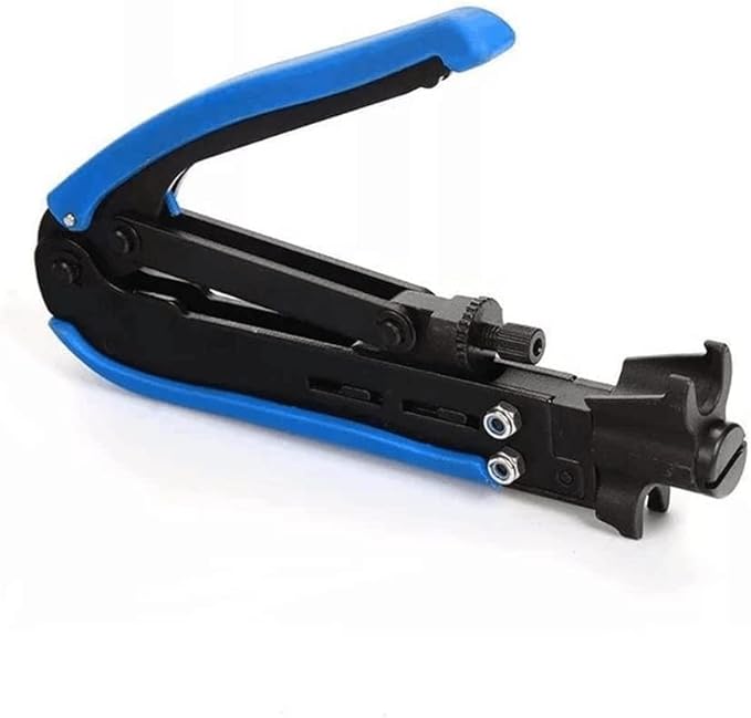 Coax Cable Crimper Tool Kit, Coaxial Compression Tool for rg6 rg59 rg11 with 1 Wire Stripper, 10pcs F Male rg6 Connectors And 10pcs Female to Female rg6 Connectors, 1 Screwdriver