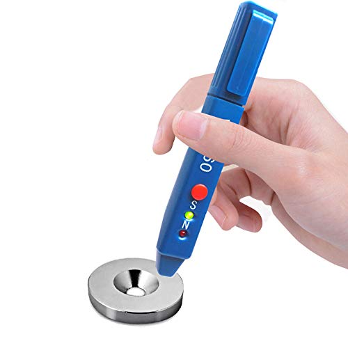 Magnetic Polarity Tester with ±5mT Sensitivity, One-Button Operation for Electric Motors/Coils/Magnets Assembly - LED N/S Detection Pen, Portable Gauss Meter with 10-Hour Battery