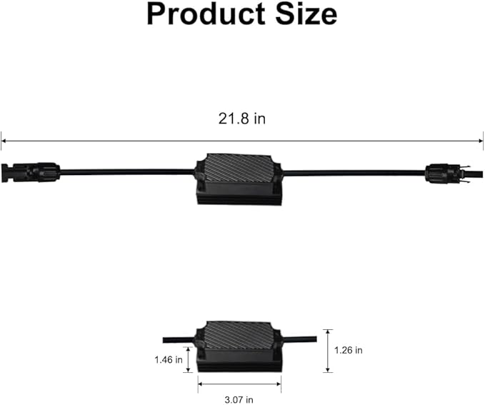 Solar DC Anti-Reverse Diode Cable 1600V 55A with IP68 PV Connector for PV Combiner Box and High Voltage Power System