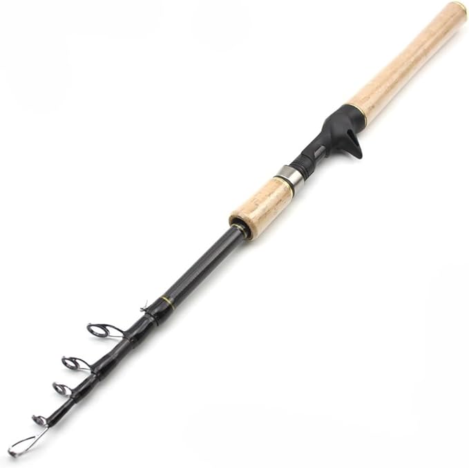 1 Piece Model YG028 1.8m 2.1m 2.4m 2.7m Spinning Fishing Rod M Power Hard Telescopic Carbon Fiber Travel Pole Wooden Handle