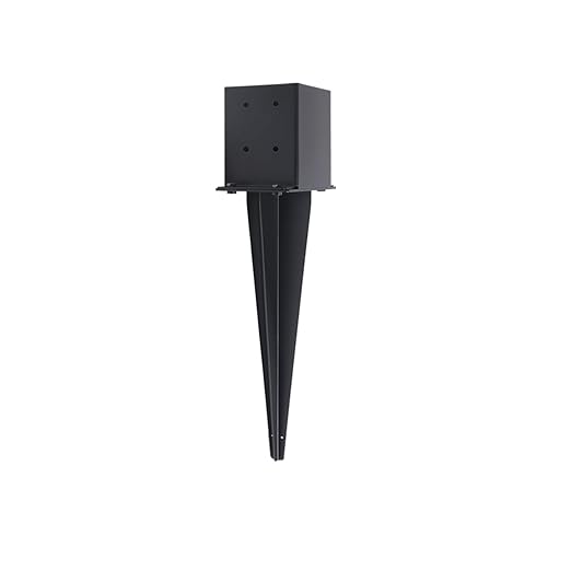 2 Pcs 4"x4" Fence Post Anchor Ground Spike,(Internal 3.6"x3.6"),Metal Post Stake Ground 22" with Black Powder-Coated,Fence Stakes Post Base for Deck,Fence,Porch,Railing,Mailbox