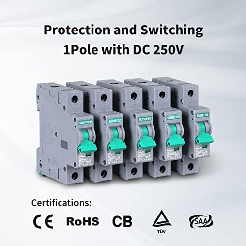Renogy Suntree 10 Amp Single-Pole DC Circuit Breaker for Off-Grid Solar System, PV Combiner Box, Breaker Box