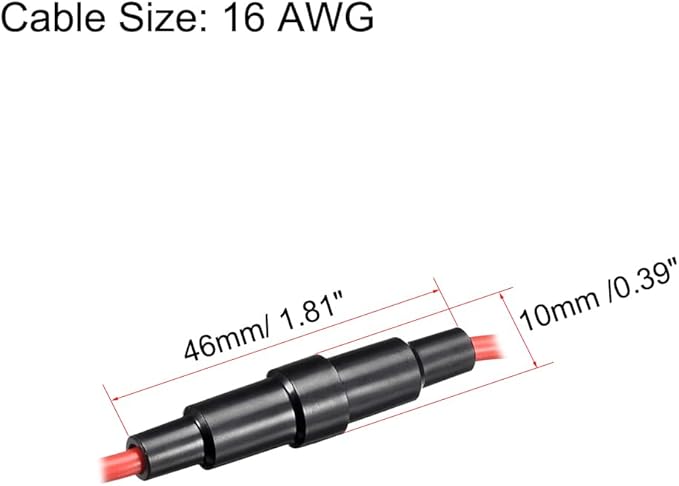 uxcell Inline Screw Type Fuse Holder 16 Gauge AWG 20Pcs for 5mm x 20mm Tube Fuse