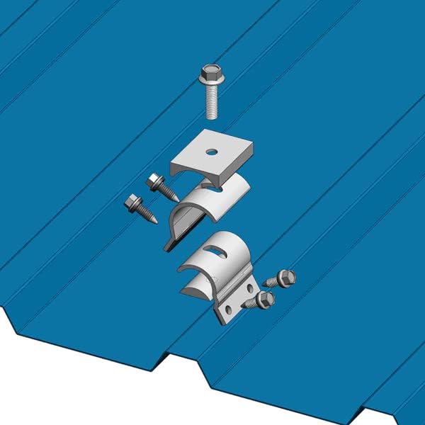 4 MageBracket RL R-Panel Trapezoidal Metal Roof Mounting Racking Rib Brackets Clamps for Solar Panel Module Installation