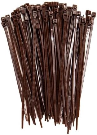 ZipTie.com 4-inch Dark Brown Multi-Purpose Cable Tie, 18-lb Tensile Strength, UL 21 Listed, 100-Pack